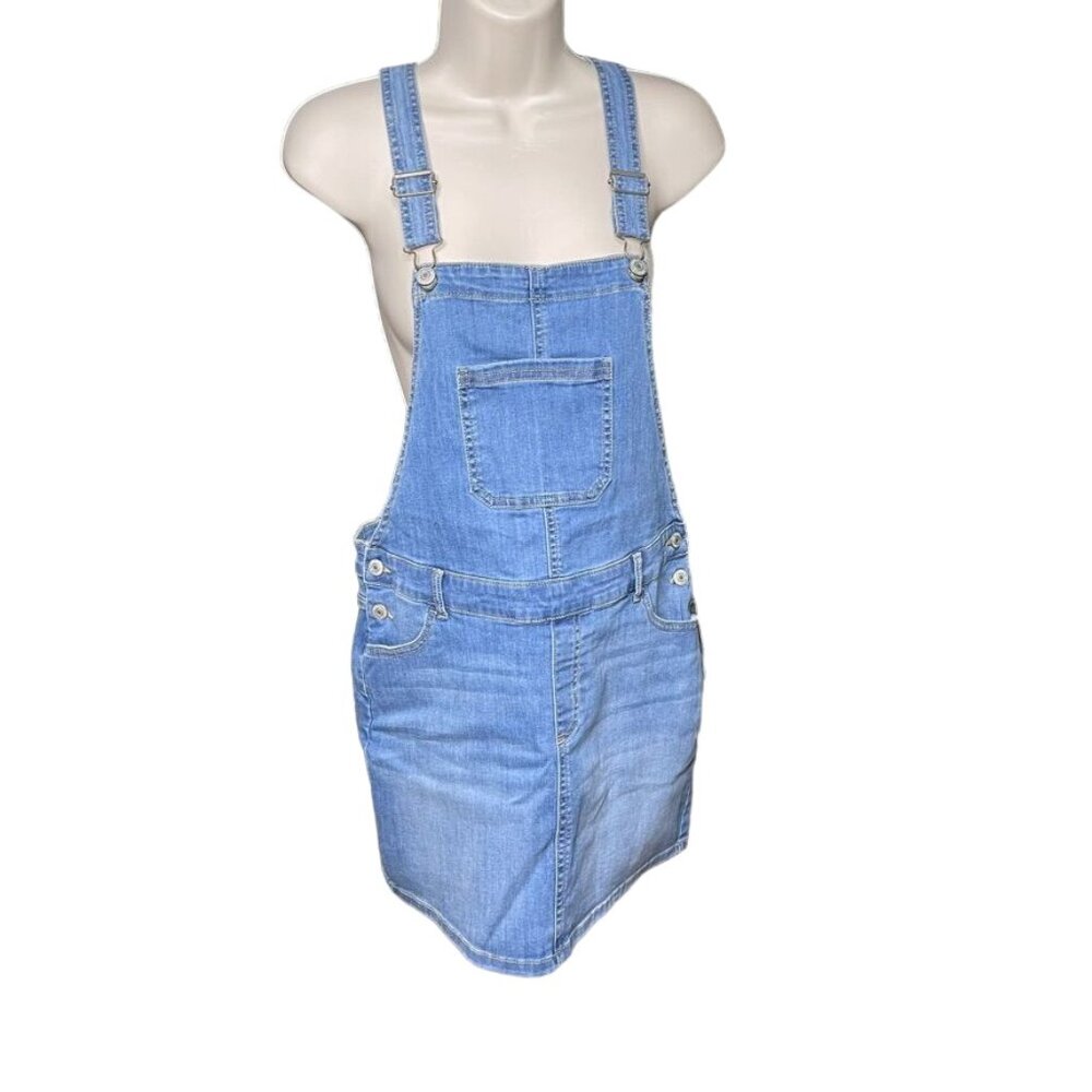 Womens Denim Overall Dress Repreve 16 Plus Adjustable Straps Pocketed u Sustaina